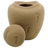 Oceane Sand Footprints Biodegradable Urn for Ashes - Extra Small, Earth Friendly Urn for Ground or Sea Burial, 5 Inches High - size: X-Small