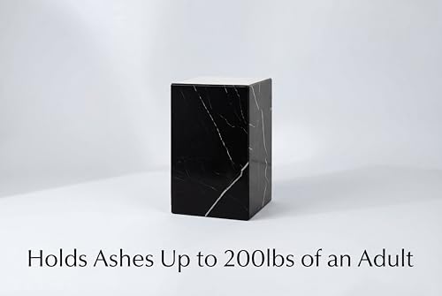 AspenStudio Genuine Marquina Marble Urn for Human Adult Cremation Ashes urn by Aspen Studio