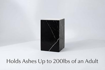 AspenStudio Genuine Marquina Marble Urn for Human Adult Cremation Ashes urn by Aspen Studio