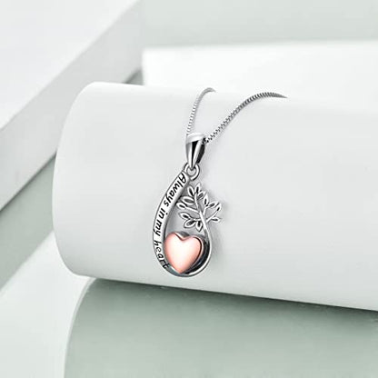 Heart/Cross/Infinity Moonstone Urn Necklace for ashes for Women Sterling Silver Dainty Cremation Jewelry Trendy Ashes Keepsake Memorial Gift for Mother/Grandma/Sister/Husband - style: Tree of life