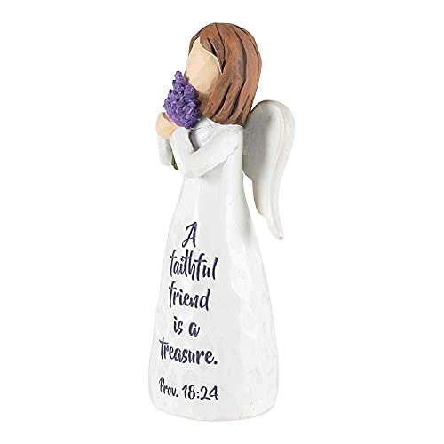Dicksons Faithful Friend is A Treasure Angel Ivory 1.5 x 4 Resin Stone Tabletop Figurine