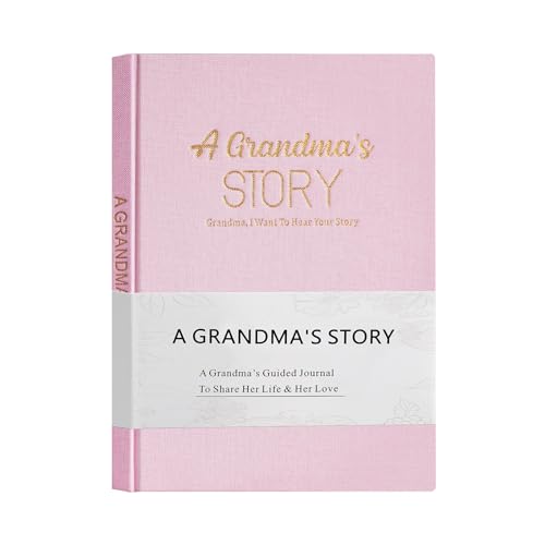Artmag Grandma's Life Story Journal Family Keepsake Book Linen Hardcover for Grandma to Share Her Memories, with 250+ Prompt Questions Gift for Birthday Mother's Day Christmas (Pink) - color: Pink, size: Grandma's Life Story Journal