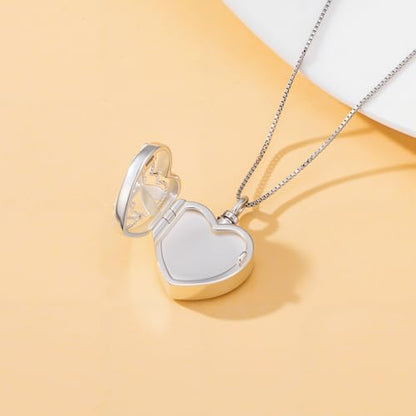 WINNICACA Cremation Jewelry for Ashes Locket Ashes Necklace Urn Necklace for Women Sterling Silver Cremation Necklace for Ashes Fine Keepsake Picture Necklace Memorial Jewelry - style: B02-Dragonfly Urn Locket Necklace