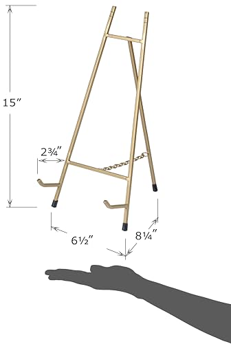 Red Co. 15” Tall Modern Metal Tripod Plate Stand and Art Holder Easel, Gold - color: Gold, size: Height - 15"