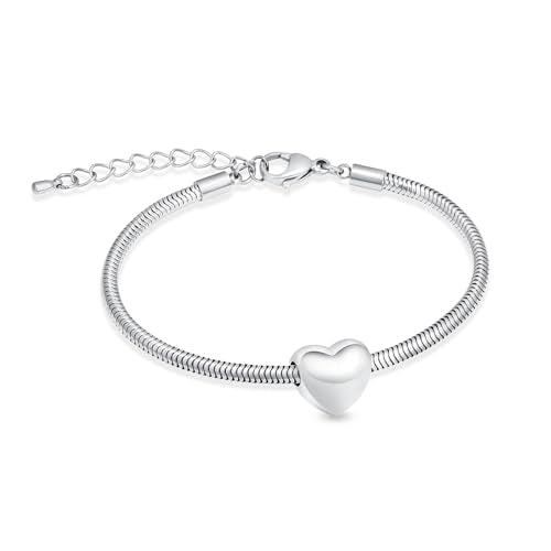 Imrsanl Heart Urn Bracelet for Ashes Cremation Jewelry for Women - color: Silver