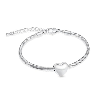 Imrsanl Heart Urn Bracelet for Ashes Cremation Jewelry for Women - color: Silver