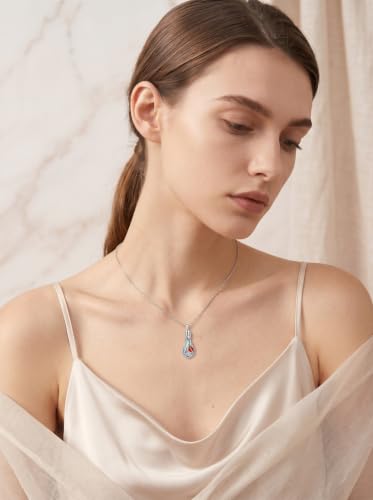 Urn Necklace for Ashes Butterfly/Dragonfly/Ladybug/Bee/Hummingbird Crystal Teardrop Ash Necklace Keepsake Pendant Cremation Jewelry Memorial Gift for Women With Funnel Filler - color: Ladybug
