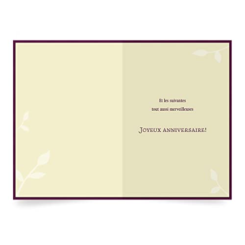 Designer Greetings French Language Happy Birthday Cards 6 Pack | Boxed Card Set, Matching Envelopes - style: 6 PK French Birthday - Patterned Flower
