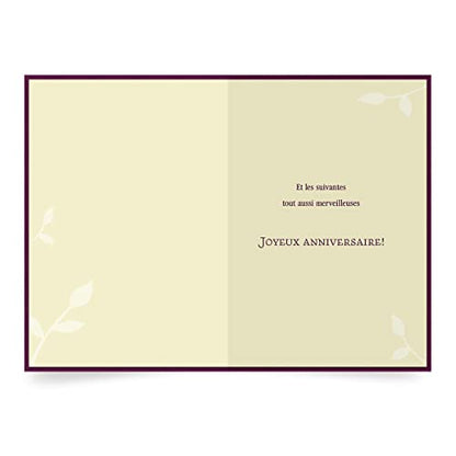 Designer Greetings French Language Happy Birthday Cards 6 Pack | Boxed Card Set, Matching Envelopes - style: 6 PK French Birthday - Patterned Flower