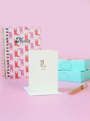 Graphique Cowgirl Boots Cards, Pack of 10 Cards with Envelopes, All Occasion Greetings, Blank Inside, Gold Foil Embossing, La Petite Press Collection Boxed Set, 3.25" x 4.75" - color: Cowgirl Boots