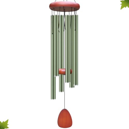 Large Aluminium Wind Chimes Outside, Soothing Melodic Memorial Sympathy Wind Chime, Suitable Outdoor Garden Decor, Gift for Mom Women Neighbors (Green Wind Chime -36“) - size: Green wind chime -36“