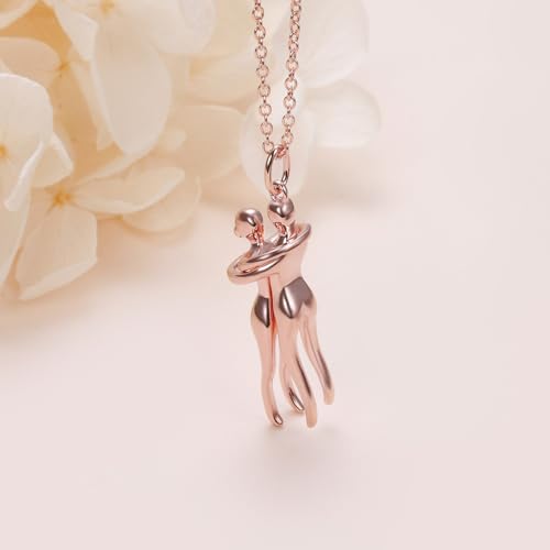 FLYOW S925 Sterling Silver Best Friend Couple Pendant Friendship Sun Moon Lotus Yin Yang Matching Bff Necklace for Women Jewelry - style: Entire rose gold