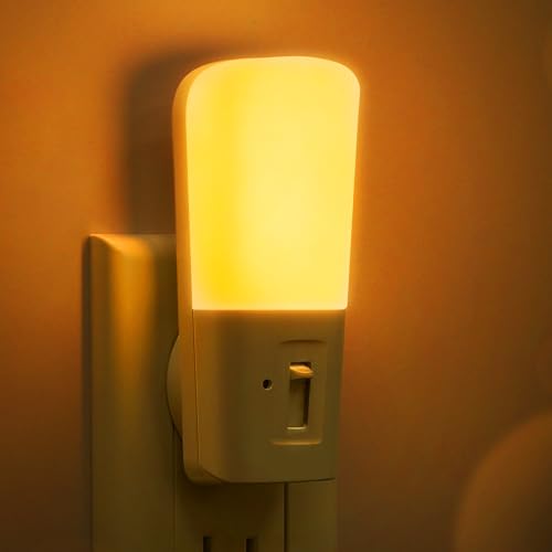 LOHAS-LED Amber Night Light, Dimmable Plug in Night Light with Light Sensor | 2 Pack, Yellow Kids Nightlights, 5-80LM Sleep Light for Nursery, Bedroom, Bathroom, Hallway, Stairway - color: Amber