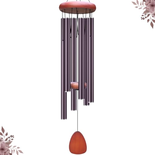 Large Aluminium Wind Chimes Outside, Soothing Melodic Memorial Sympathy Wind Chime, Suitable Outdoor Garden Decor, Gift for Mom Women Neighbors (Brown Wind Chime -36“) - size: Brown wind chime -36“