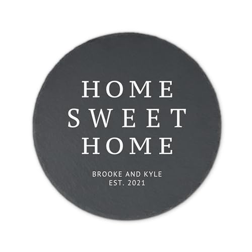 Weddingstar Personalized 9 ⅞" Round Black Slate Garden Stone - Home Sweet Home - color: Home Sweet Home