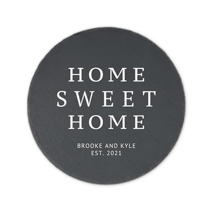 Weddingstar Personalized 9 ⅞" Round Black Slate Garden Stone - Home Sweet Home - color: Home Sweet Home