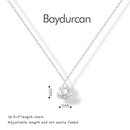 Baydurcan Pendant Necklace for Women Friends Sister Birthday Christmas Gift | Silver Evil Eye Ankh Mary Friendship Dragonfly Hummingbird Snake Turtle Pendant Necklace for Her Just Because Gifts - style: Frog