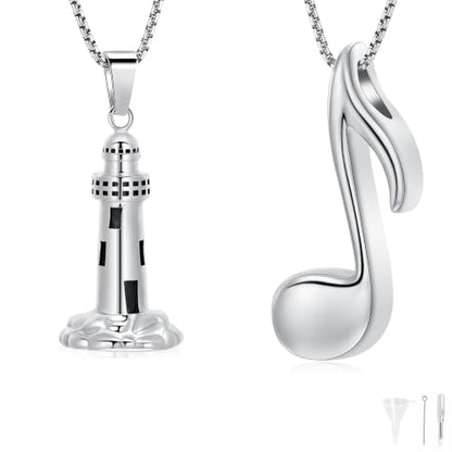 Oinsi Music Note Stainless Steel Cremation Locket Hold Ashes Keepsake Memorial Urn Necklace For Women