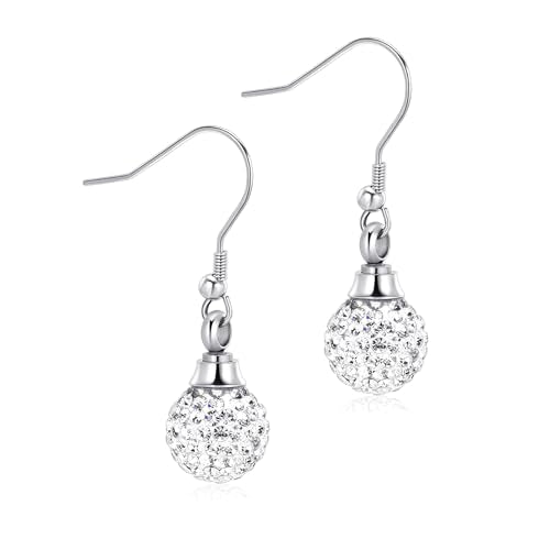 Heart Cremation Earring for Women Keepsake Memorial Urn Jewelry For Ashes - color: D-Sliver