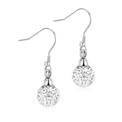 Heart Cremation Earring for Women Keepsake Memorial Urn Jewelry For Ashes - color: D-Sliver