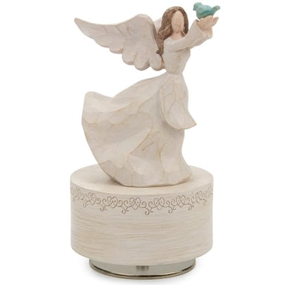 Music Box, Guardian Angel Musical Box Figurine Holding Dove, Sculpted Hand-Painted Music Boxes Figures Wind Up Angel Musical Boxes for Women Girls in Christmas Birthday Anniversary - color: Angel Figurines Pigeon-1