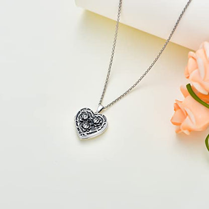 Dorunmo Locket Necklace 925 Sterling Silver Pictures Photo Keep Someone Near to You Custom Lockets Mother's Day Jewelry Personalized Photo Locket Gifts - color: C-Lotus, style: Locket Only