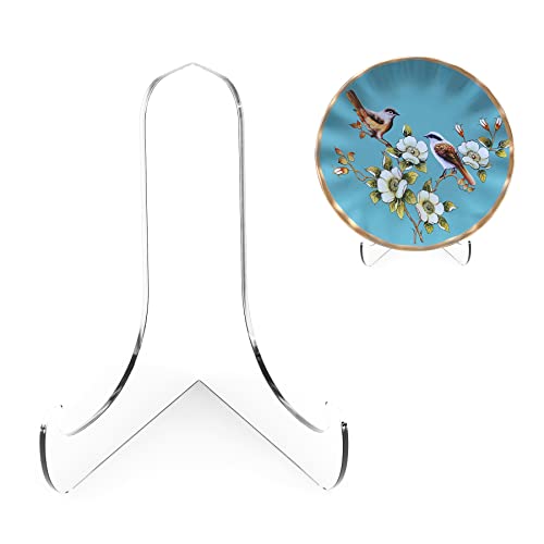 Boloyo 60-Degree Angle Acrylic Plate Display Stand , 4.5 Inch 2PC Clear Acrylic Display Holder Easel Base for Home Office Kitchen School Art Display - color: 60-Degree Angle, size: 4.5 inch(2PC)