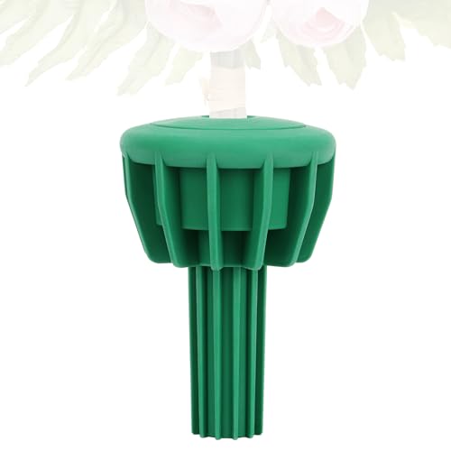Cemetery Vase Rubber Inserts, Silicone Secure Flowers Holder for Headstone - color: Green