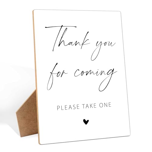 Thank You For Coming, Thank You Favors Sign 8×11 Inches Wooden Sign With Stand, Minimalist Gender Neutral Tabletop Decor for Baby Shower, Bridal Shower, Wedding Reception Party Favor Supplies-17 - style: Thank You For Coming