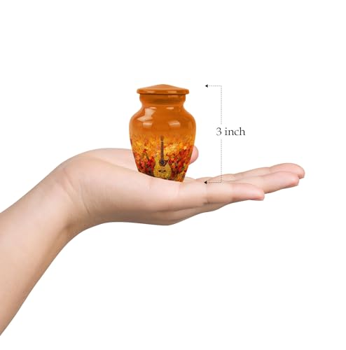 Guitar Urn for Human Ashes and Music Lovers - color: Guitar, size: 10 Inch + 3 Inch - Pack of 5