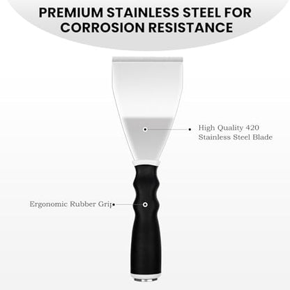 Mister Rui 3" Bent Heavy Duty Scraper, Hammer End, Pole Socket, Stainless | Heavy-duty bent scraper, 3" blade for paint removal and surface repair. Hammer end with pole socket for extension pole - color: Gray