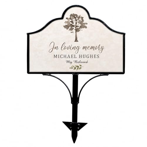 Personalized Memorial Garden Stake, in Loving Memory Outdoor Plaque