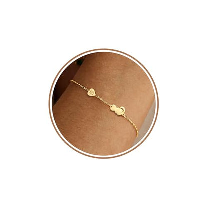 Dog Memorial Gifts for Loss of Dog Paw Initial Bracelet for Women with Heart Dogs Mom Gifts Adjustable Pet Paw Gold Bracelets for Women Memorial Gift for Pet Lover Birthday Jewelry - style: Cat-B