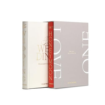 Printworks One Love Wedding Photo Book 2-Pack - 80-Page Albums in Slipcase - color: Red/Cream