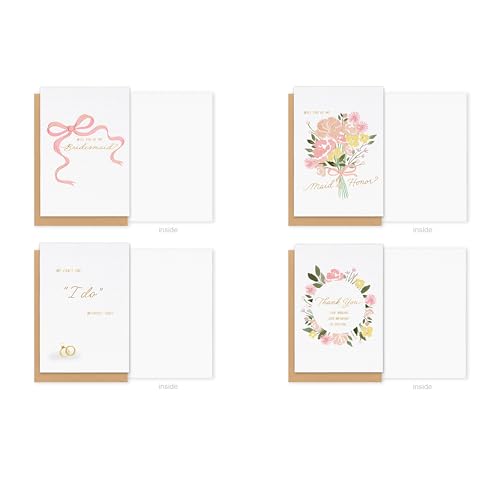 American Greetings 20-Count Wedding Party Proposal and Thank You Card Bundle with Envelopes and Seals - color: BRIDESMD PROPSL 20 CARD BNDL
