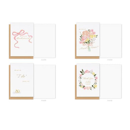 American Greetings 20-Count Wedding Party Proposal and Thank You Card Bundle with Envelopes and Seals - color: BRIDESMD PROPSL 20 CARD BNDL