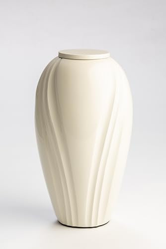 GR8 Keepsakes Lotus Modern Warm Ivory Cremation Urn for Human Ashes Adult