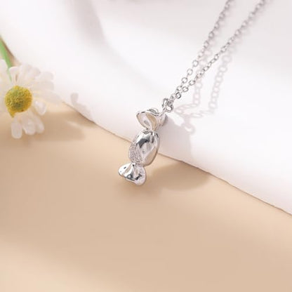 RZKING Silvery Necklace for Women, Gifts for Friend Mom Daughter Teacher - style: Candy