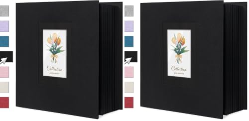Linen Photo Album 4x6 Large Capacity 1000 Pockets Pictures Fabric Cover Books Albums Wedding School Family Anniversary Baby Memory Engagement Travel Albums(Black, 1000 Pockets) (Pack of 2) - color: Black, size: 1000 Pockets (Pack of 2)