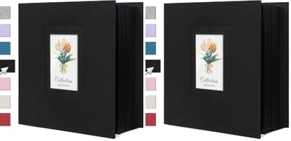 Linen Photo Album 4x6 Large Capacity 1000 Pockets Pictures Fabric Cover Books Albums Wedding School Family Anniversary Baby Memory Engagement Travel Albums(Black, 1000 Pockets) (Pack of 2) - color: Black, size: 1000 Pockets (Pack of 2)