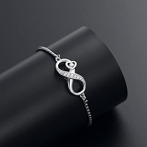 Urn for Ashes Infinity Bracelet for Women Girl Cubic Zirconia Cremation Keepsake Jewelry Gift for Human - color: Customize