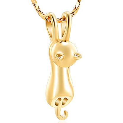 Imrsanl Pet Cremation Jewelry for Ashes Cat Urn Necklace - color: Gold