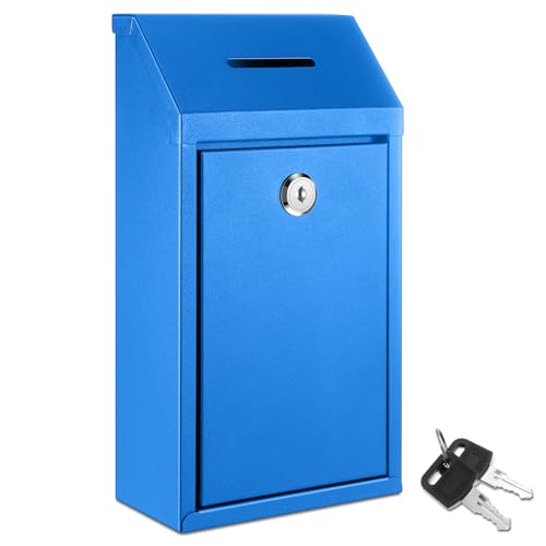 Yaocom Metal Money Box,Blue,10.24 x 5.71 x 2.95 Inch,No Lid - color: Blue, size: 10.24 x 5.71 x 2.95 Inch, style: No Lid