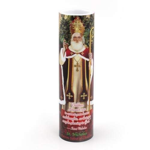 St Nicholas, LED Flameless Devotional Prayer Candle, THE SAINTS COLLECTION