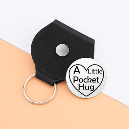 Pocket Hug Token Sympathy Keepsake Memorial Gift Bereavement Coin Holder Keychain Grief Think of You Miscarriage Get Well Gift for Women Friend Sympathy Keychain for Loss of Mother Dad Brother Husband