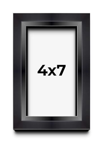 4x7 Inch Shadow Box Black Beveled Display Frame | 1.5 Inches Deep | 1 Inch Wide Moulding | Includes Shatter Resistant Acrylic Plexiglas, Acid-Free Backing and Hanging Hardware - size: 4x7