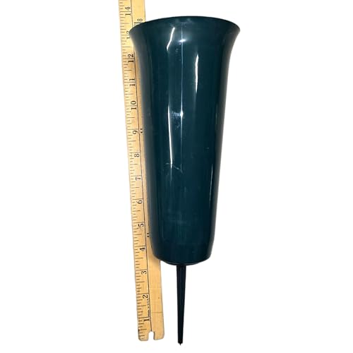 Set of 4 Extra Large Plastic Cones for Cemetery Vase Floral Arrangements with Spike to Insert in Ground