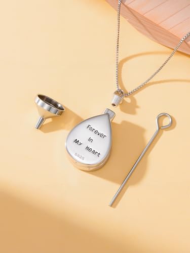 WINNICACA Cremation Jewelry for Ashes Locket Ashes Necklace Urn Necklace for Women Sterling Silver Cremation Necklace for Ashes Fine Keepsake Picture Necklace Memorial Jewelry - style: F01-Tree of Life Teardrop Urn Necklace(Abalone)