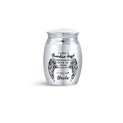 Uncle Mini Cremation Urns for Ashes Forever Love Heart Family Human Memorial Keepsake Stainless Steel Bottle Holder Funeral Gift - size: Uncle