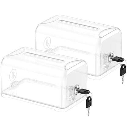 Uniclife 2 Pack 7.3"x4.5"x3.9" Clear Acrylic Donation Boxes with Slot Lock - color: Transparent, size: 2 Pack